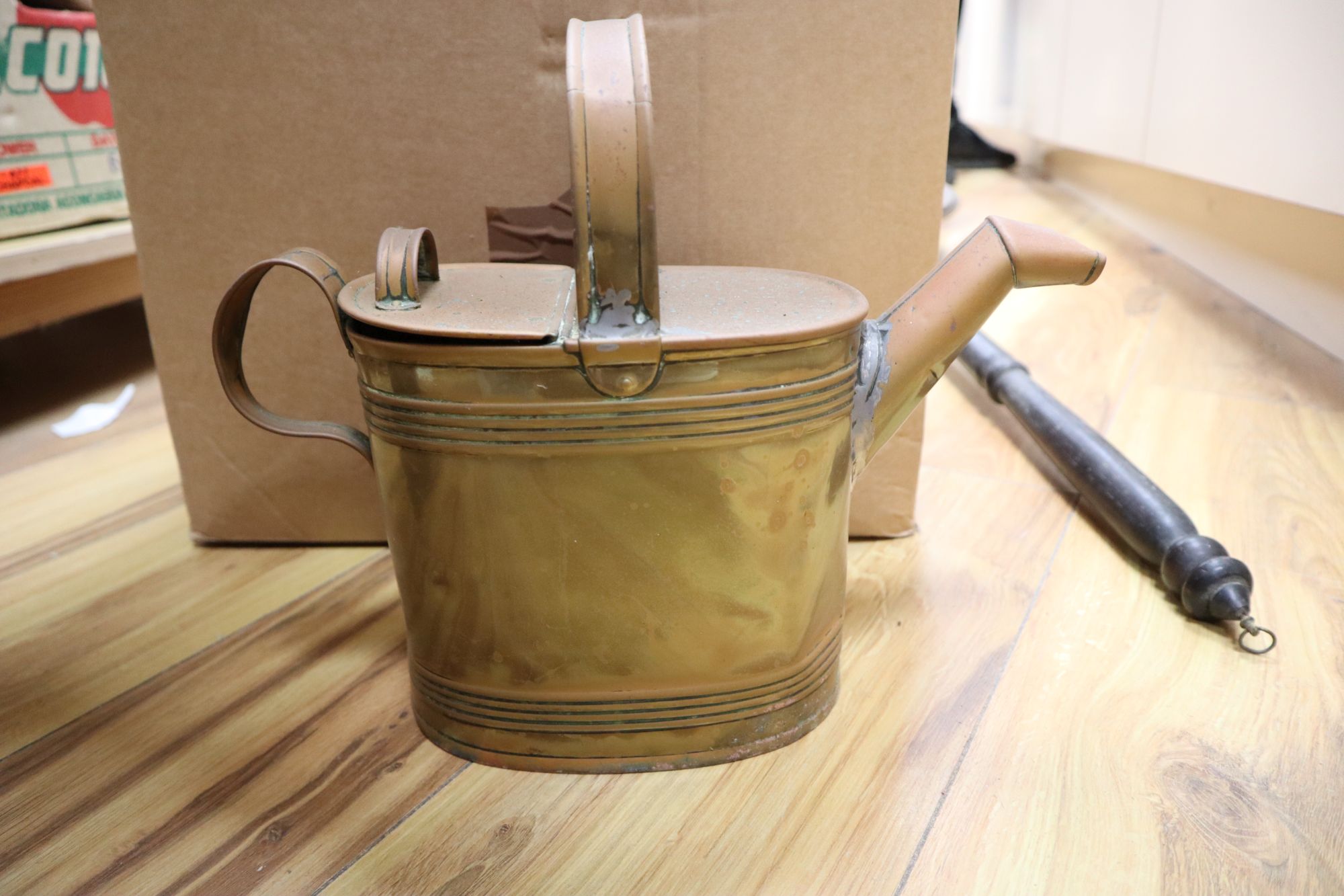 A quantity of brass and copper ware